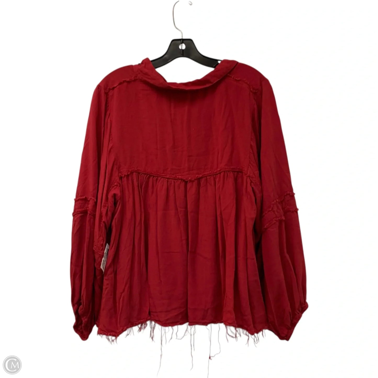 Top Long Sleeve By meritt In Red, Size: 1x