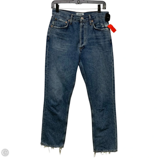 Jeans Straight By Agolde In Blue Denim, Size: 4