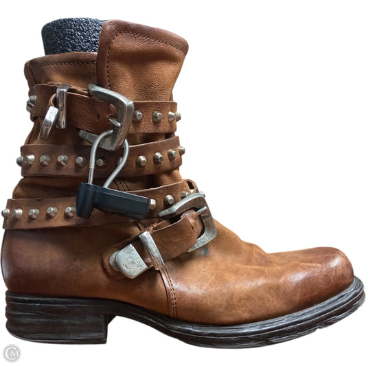 Boots Ankle Flats By A.S.98 In Brown, Size: 6.5