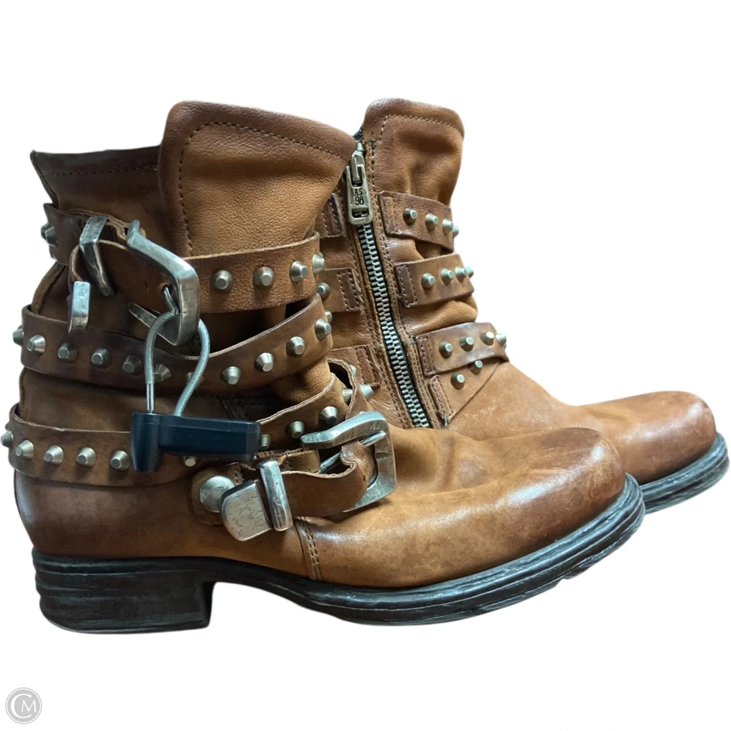 Boots Ankle Flats By A.S.98 In Brown, Size: 6.5