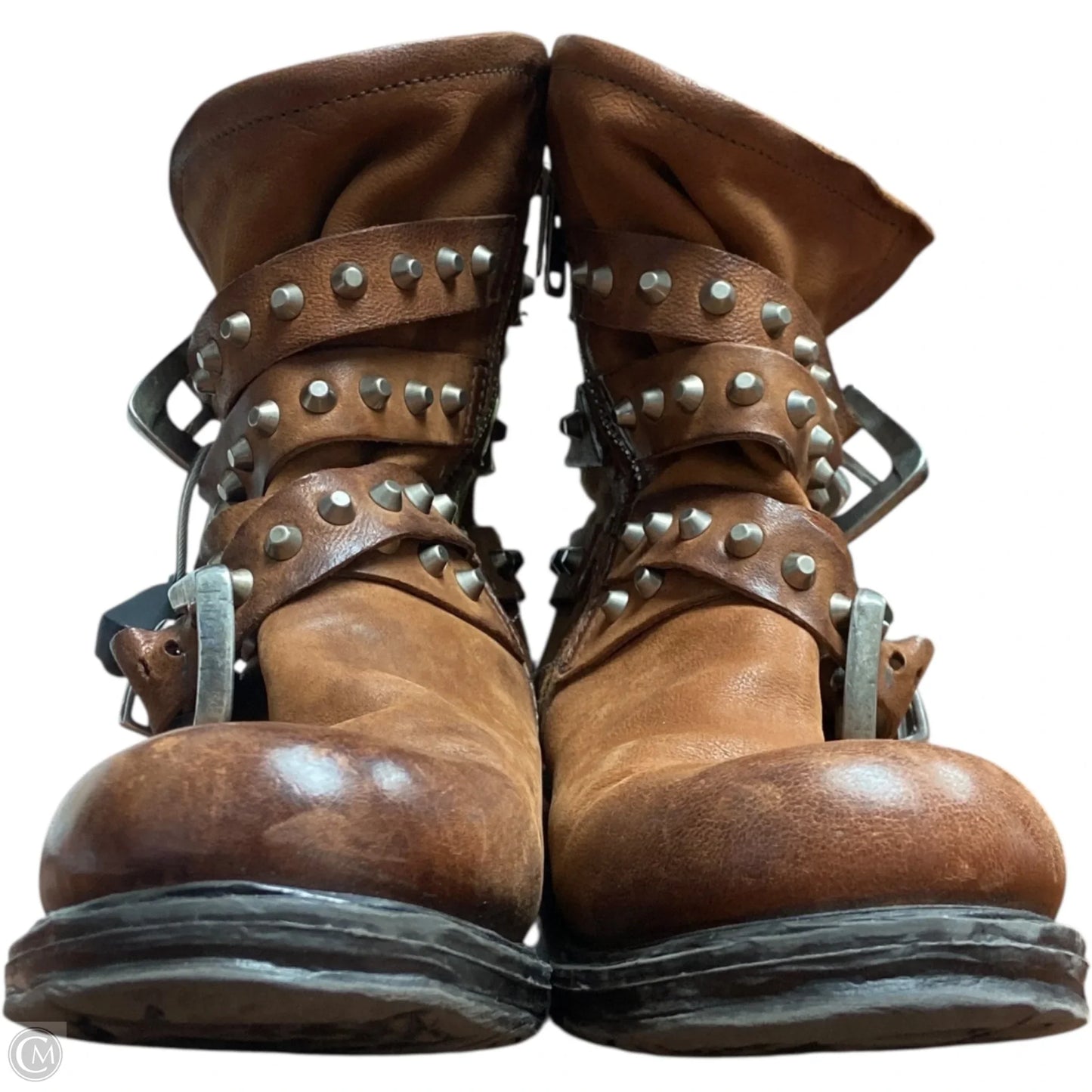 Boots Ankle Flats By A.S.98 In Brown, Size: 6.5