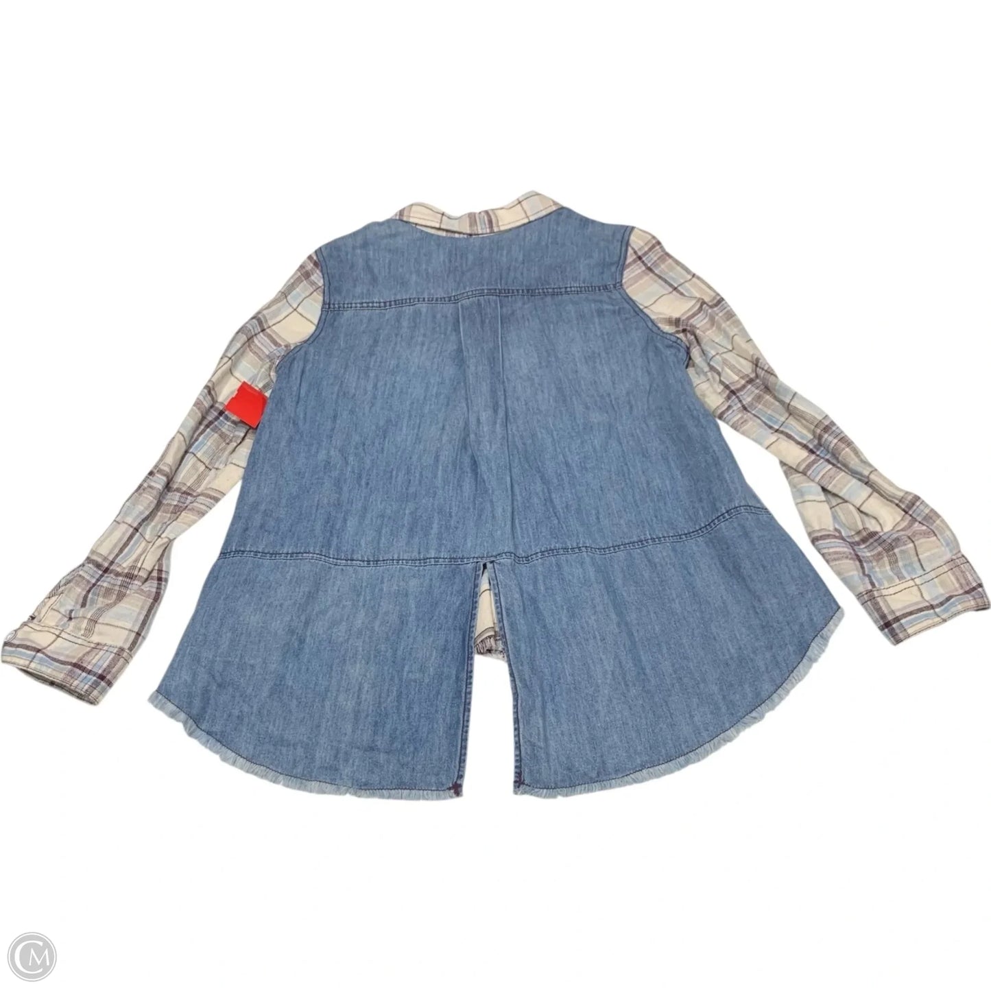 Top Long Sleeve By Free People In Plaid Pattern, Size: Xs