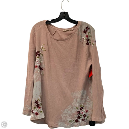 Top Long Sleeve By Soft Surroundings In Pink, Size: Xl