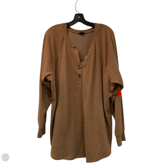 Top Long Sleeve By Torrid In Brown, Size: 3x