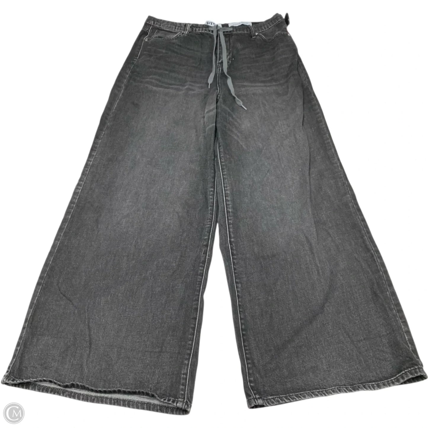 Jeans Wide Leg By PTCL In Black Denim, Size: 8