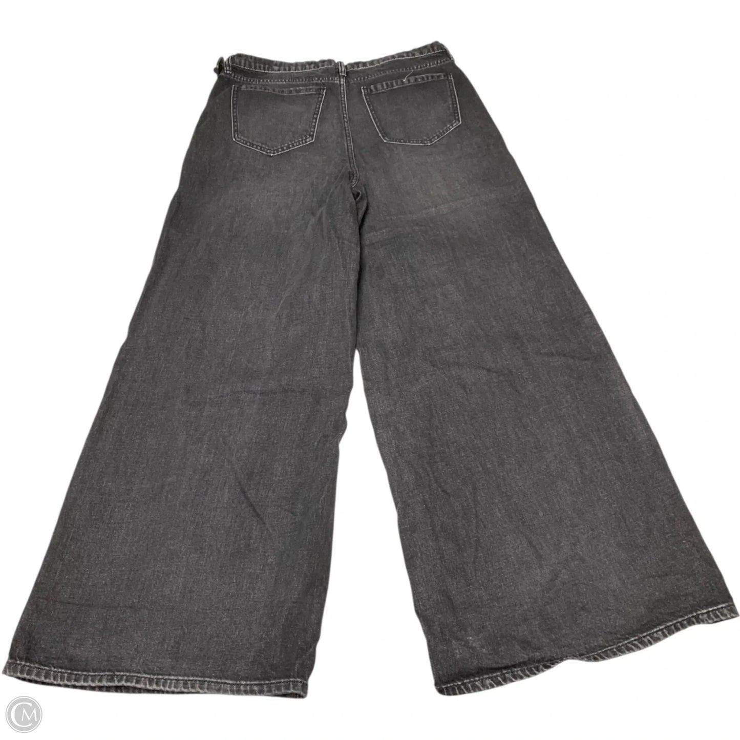 Jeans Wide Leg By PTCL In Black Denim, Size: 8