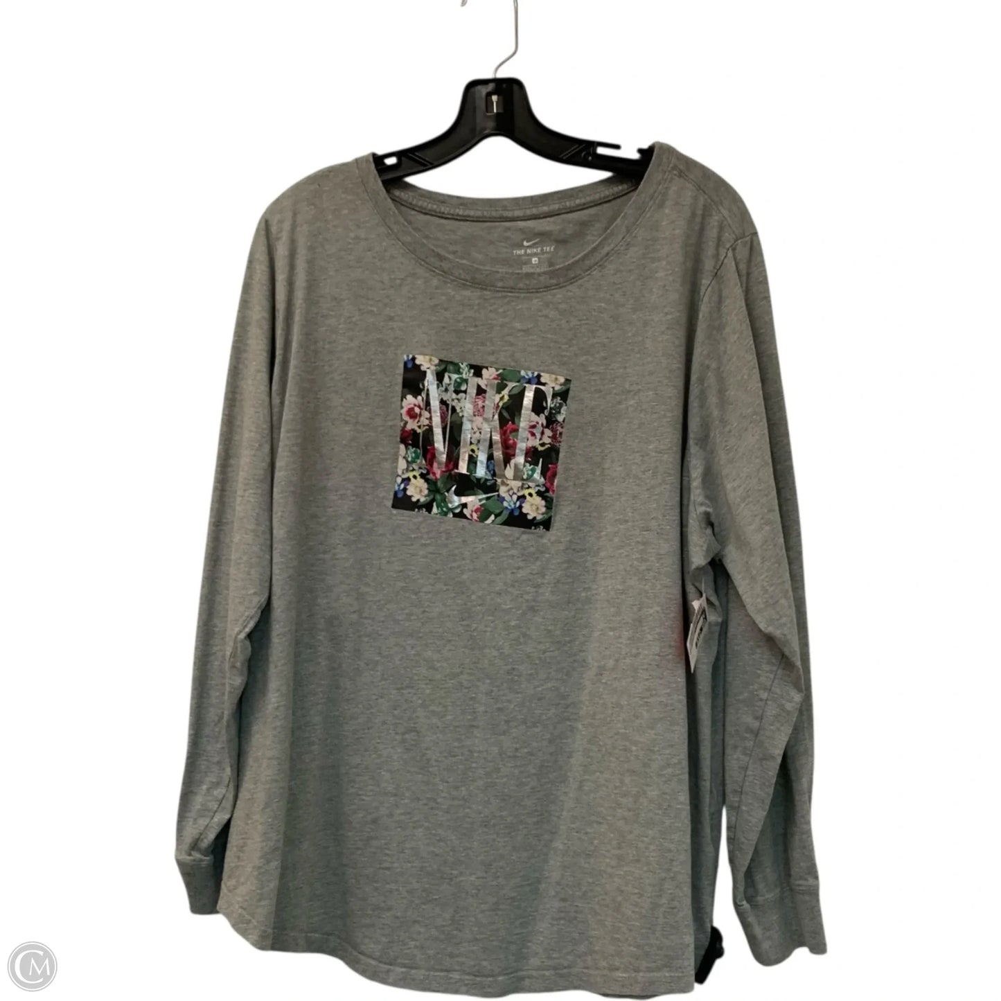 Top Long Sleeve By Nike Apparel In Grey, Size: 2x