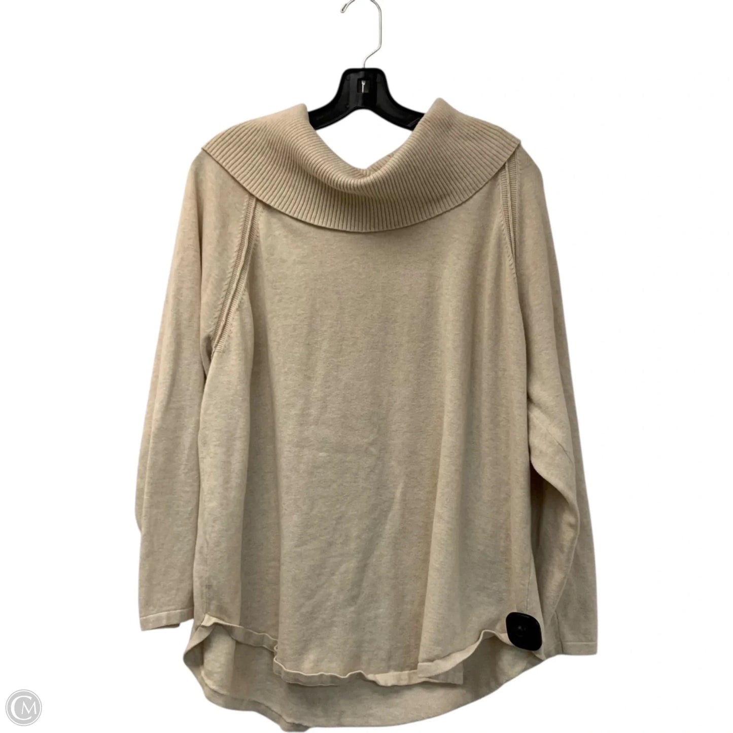 Top Long Sleeve By Jeanne Pierre In Cream, Size: 2x