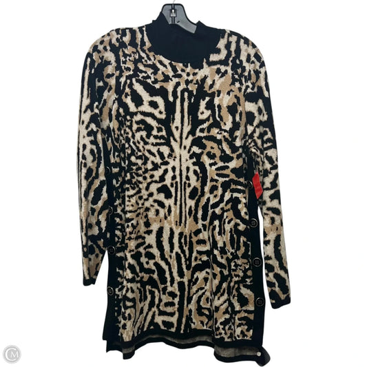 Sweater By Chicos In Animal Print, Size: L