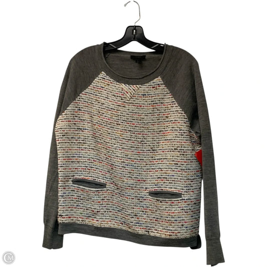 Top Long Sleeve By J. Crew In Cream & Grey, Size: L