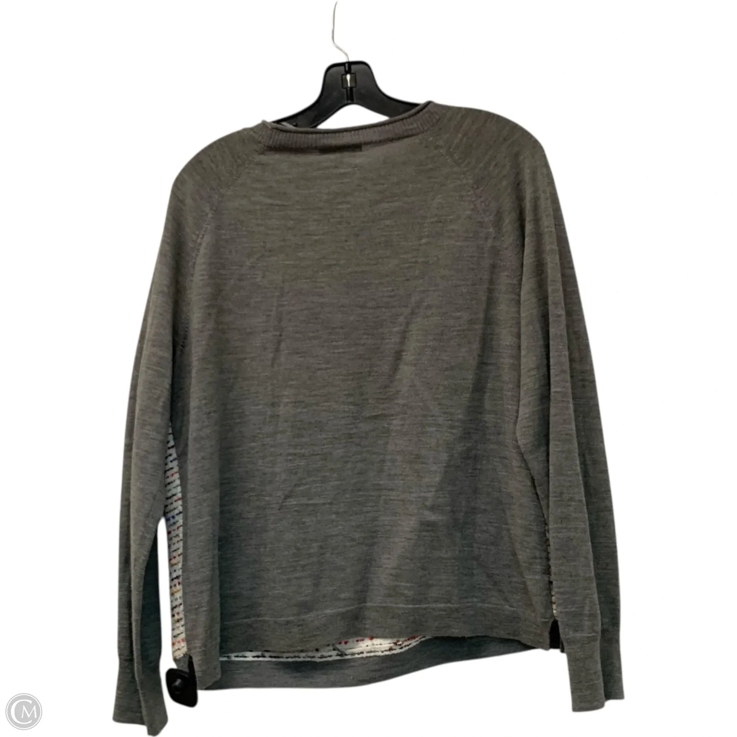 Top Long Sleeve By J. Crew In Cream & Grey, Size: L