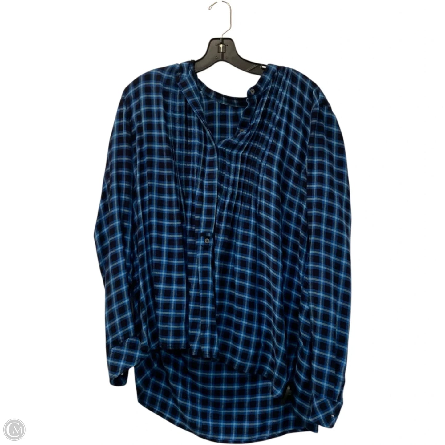 Top Long Sleeve By Gap In Plaid Pattern, Size: L