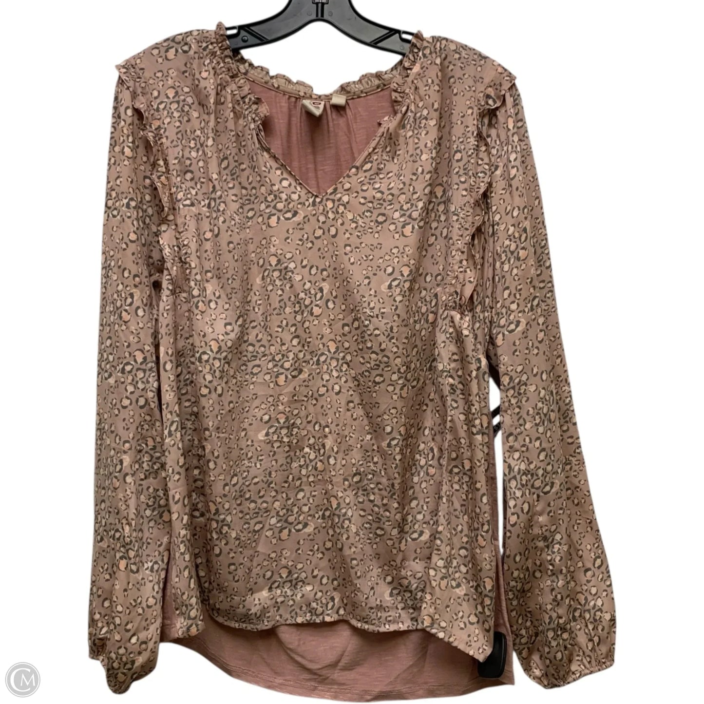 Top Long Sleeve By Dolan Left Coast In Pink, Size: L