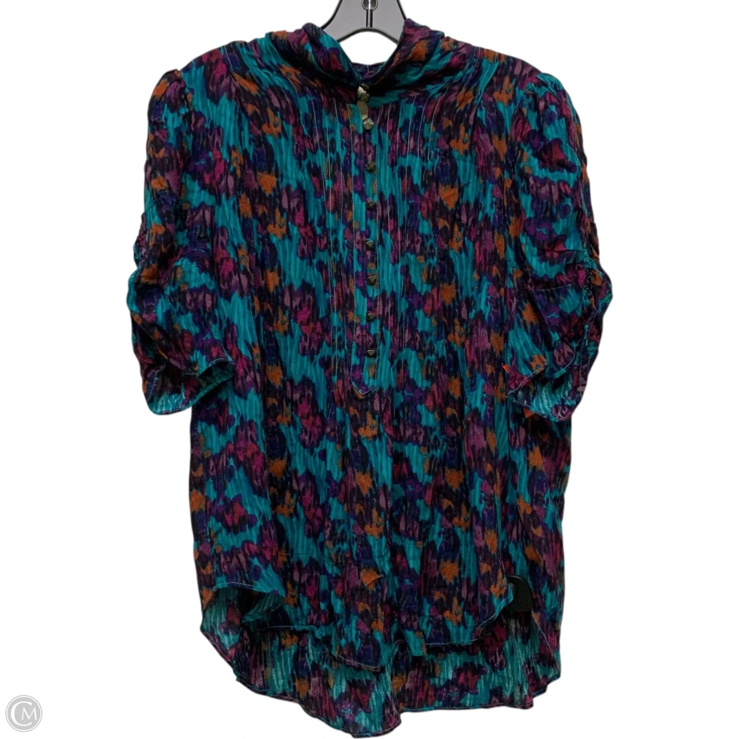 Top Short Sleeve By Maeve In Blue & Purple, Size: L