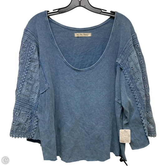 Top 3/4 Sleeve By Free People In Blue, Size: L