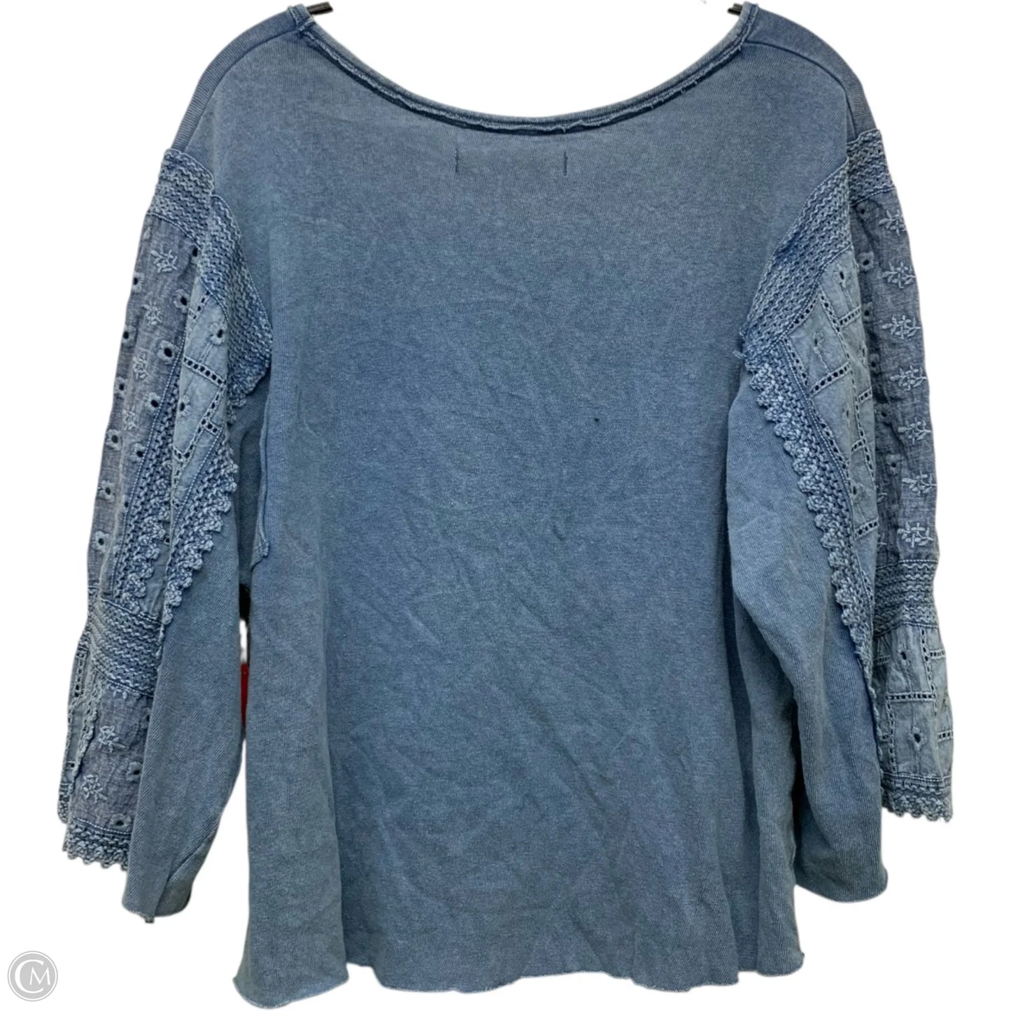 Top 3/4 Sleeve By Free People In Blue, Size: L