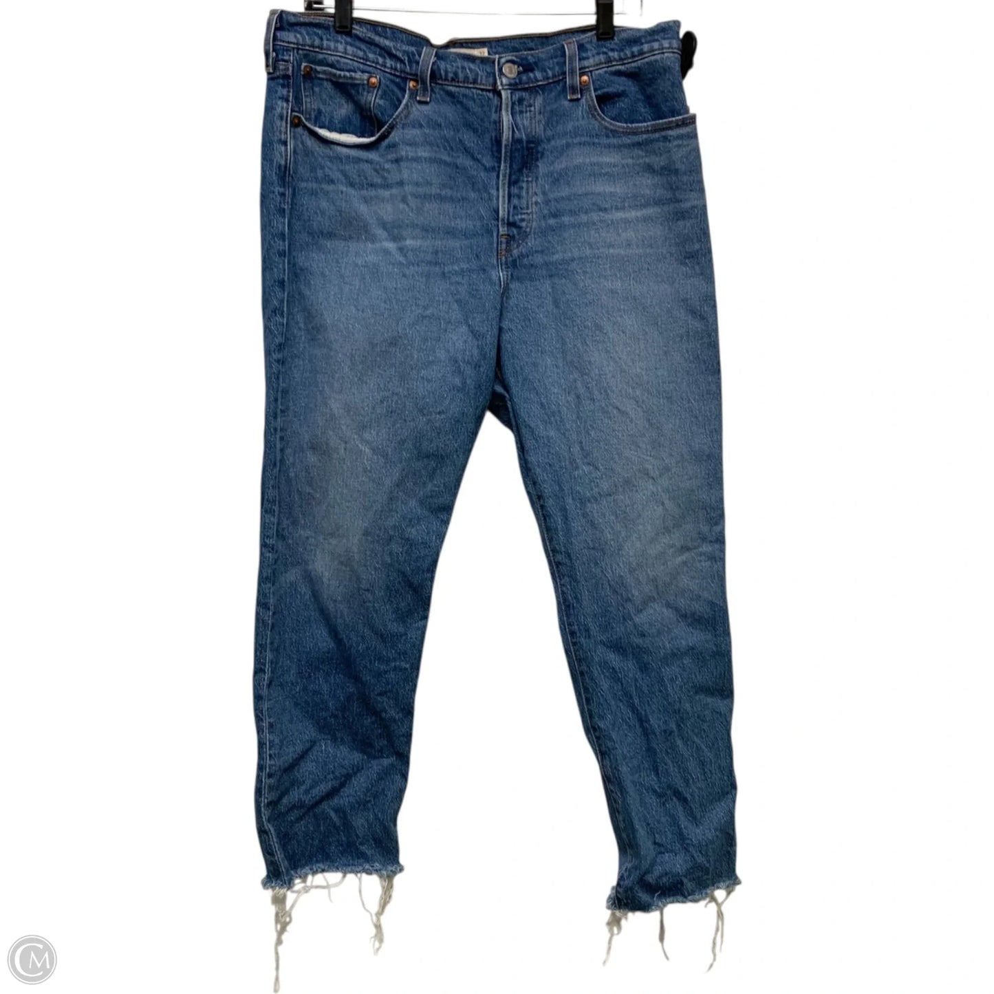 Jeans Straight By Levis In Blue Denim, Size: 14