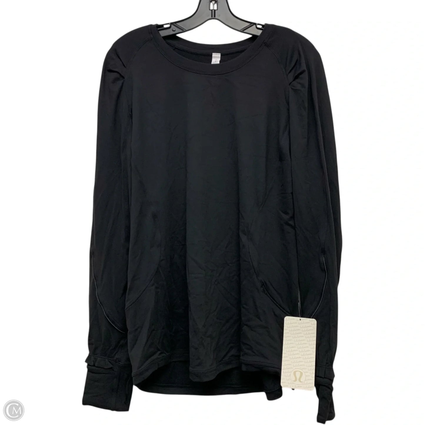 Athletic Top Long Sleeve Crewneck By Lululemon In Black, Size: L
