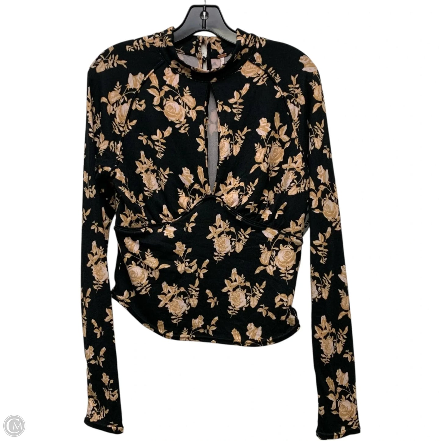 Top Long Sleeve By Free People In Black & Brown, Size: M