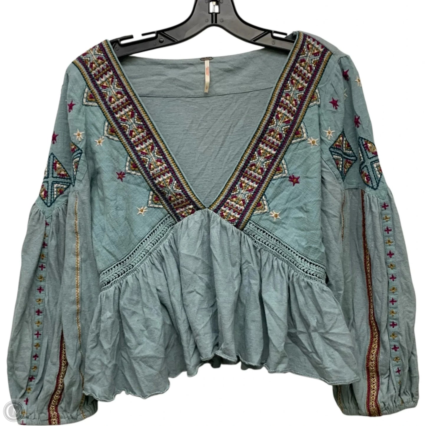 Top Long Sleeve By Free People In Blue, Size: L