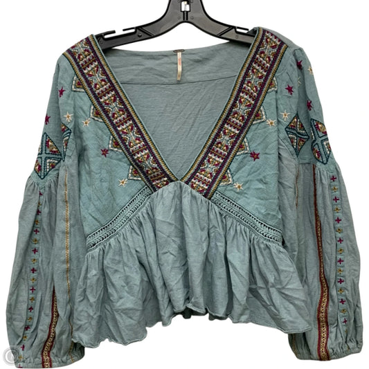 Top Long Sleeve By Free People In Blue, Size: L