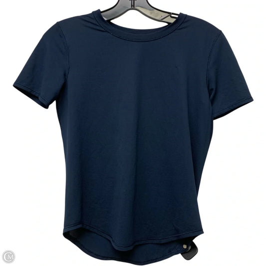Athletic Top Short Sleeve By Lululemon In Navy, Size: S