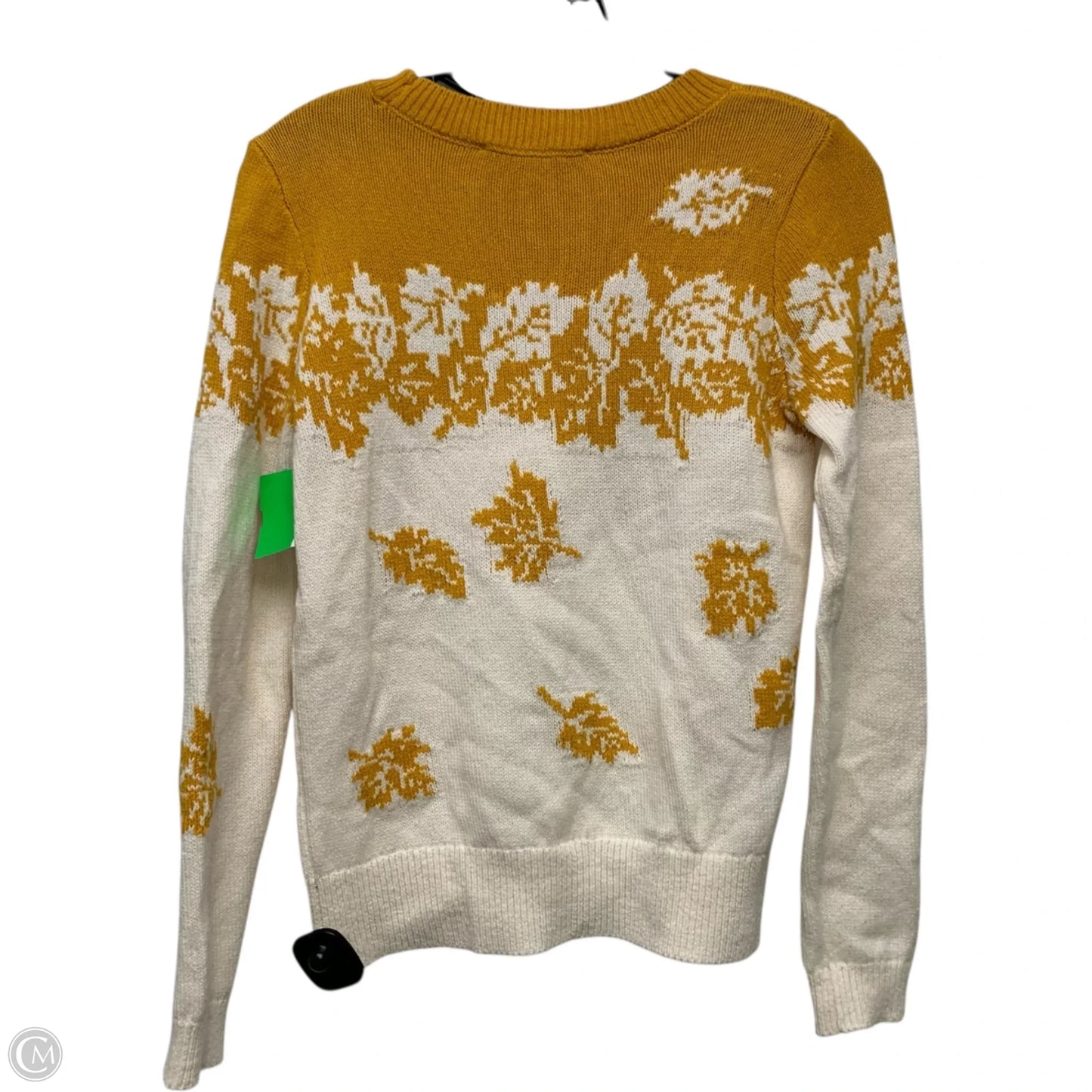 Sweater By Loft In White & Yellow, Size: Xs