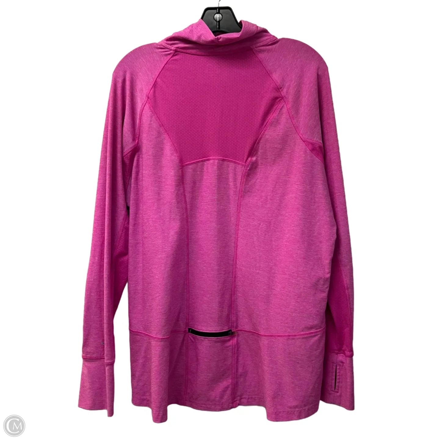 Athletic Top Long Sleeve Collar By Champion In Pink, Size: 1x
