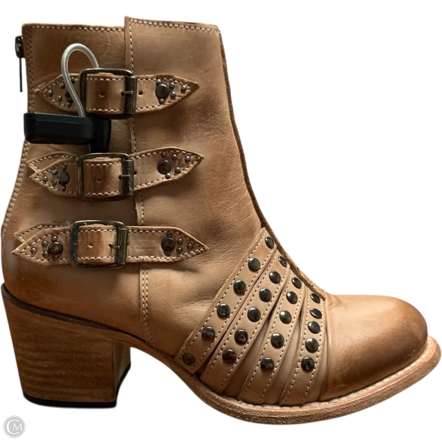 Boots Ankle Heels By Freebird In Tan, Size: 8