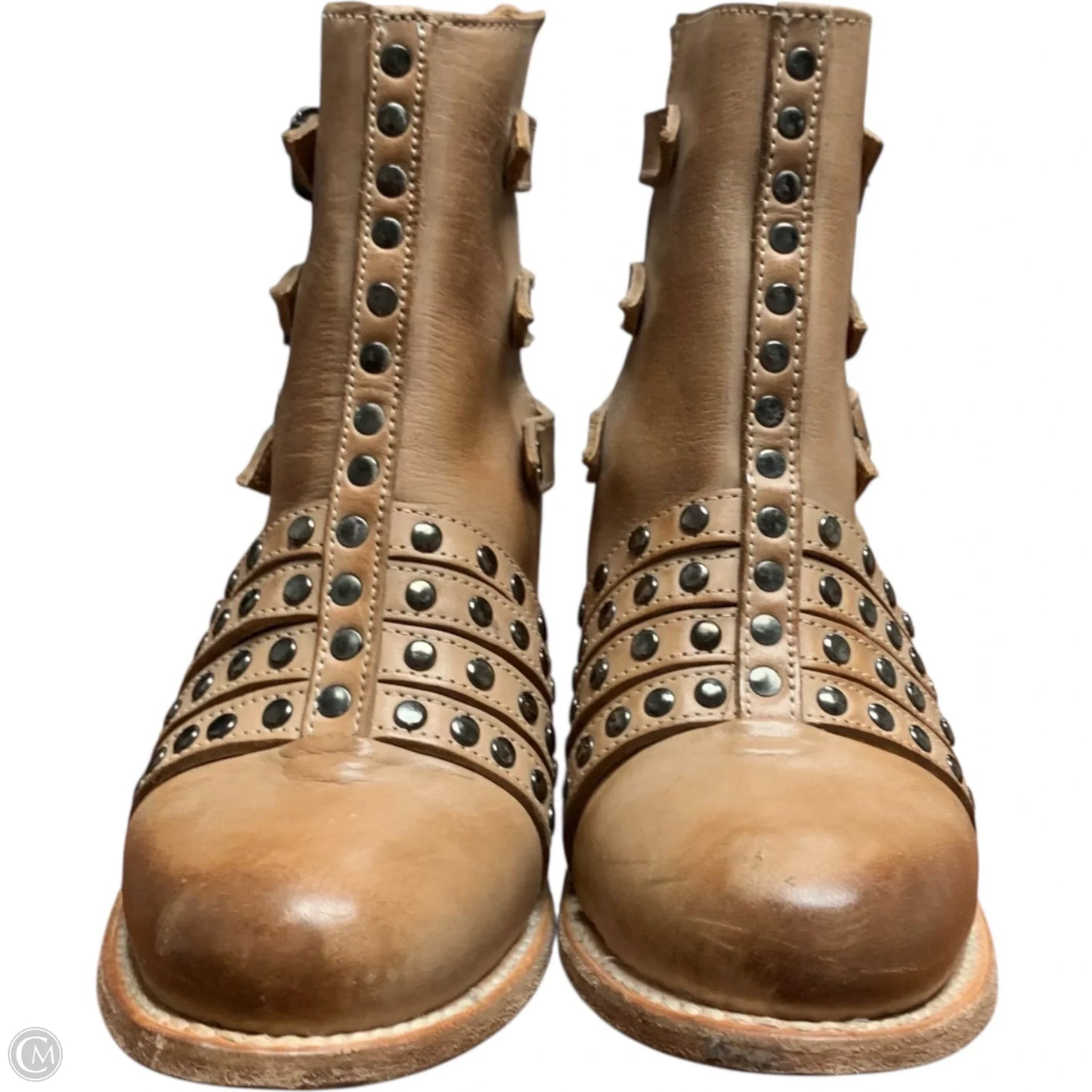 Boots Ankle Heels By Freebird In Tan, Size: 8