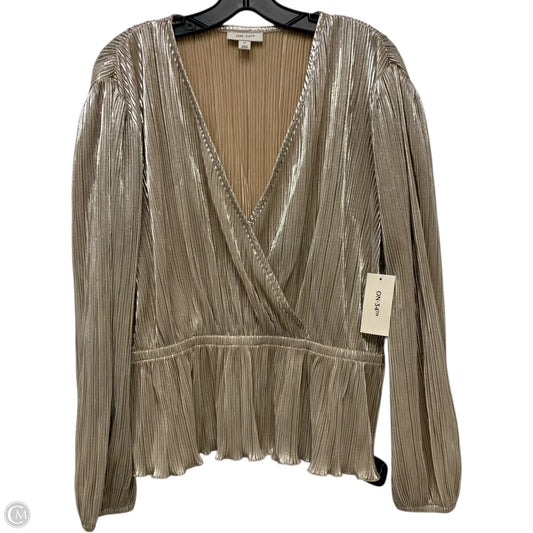 Top Long Sleeve By On 34th In Gold, Size: M