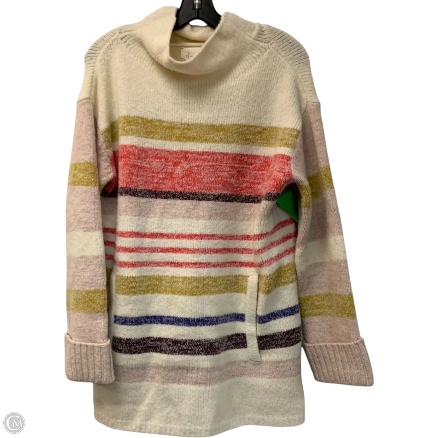 Sweater By Anthropologie In Cream & Pink, Size: S