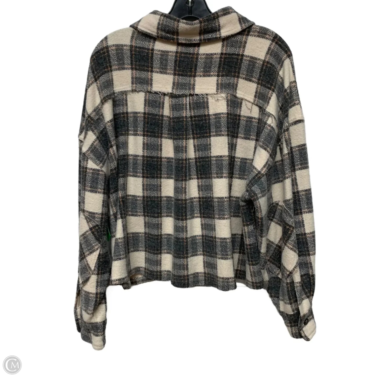 Jacket Shirt By Philosophy In Plaid Pattern, Size: S