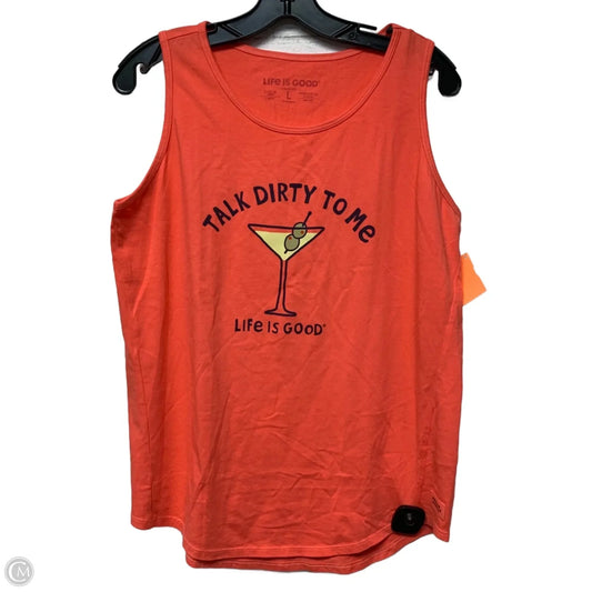 Top Sleeveless By Life Is Good In Red, Size: L