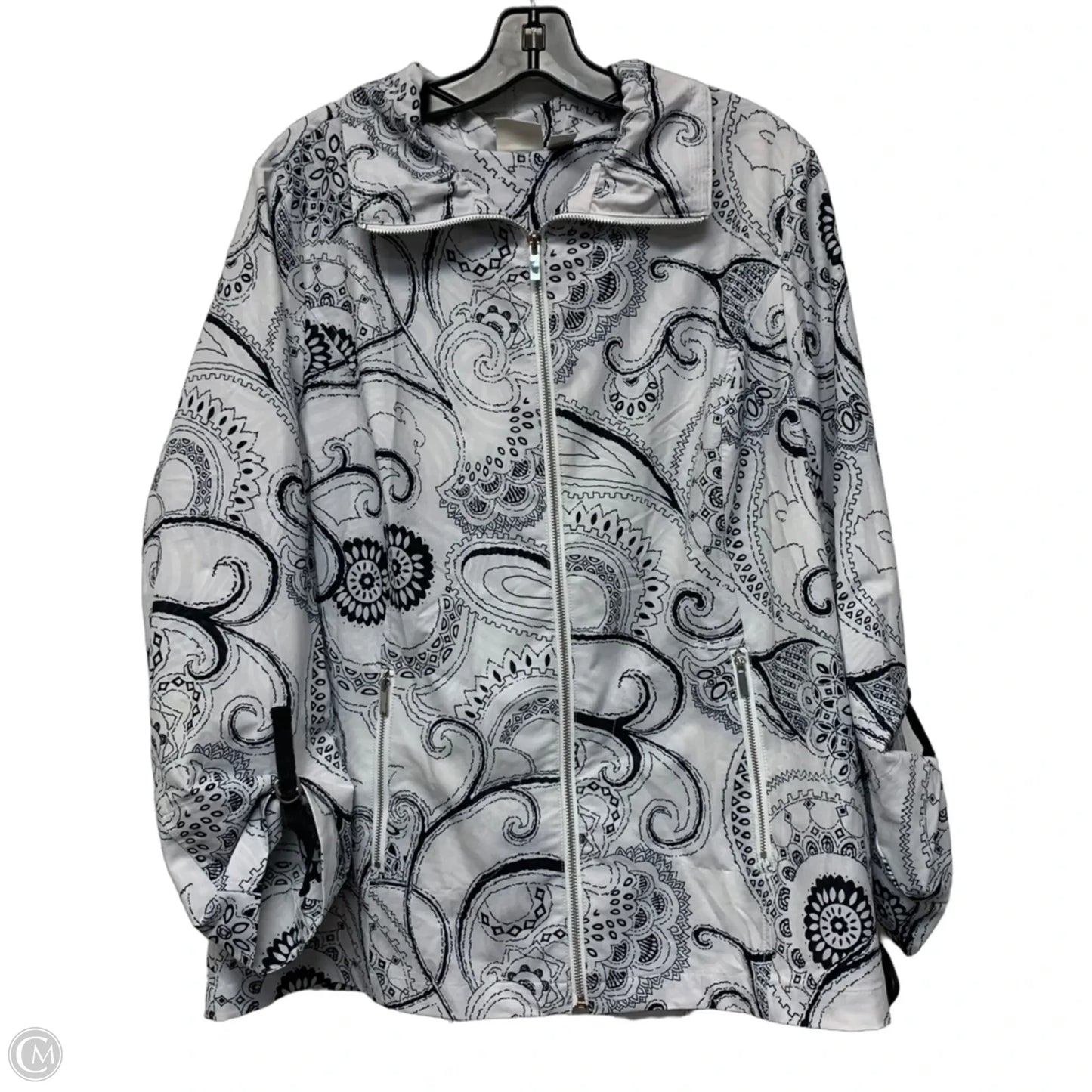 Athletic Jacket By Zenergy By Chicos In Black & White, Size: Xl
