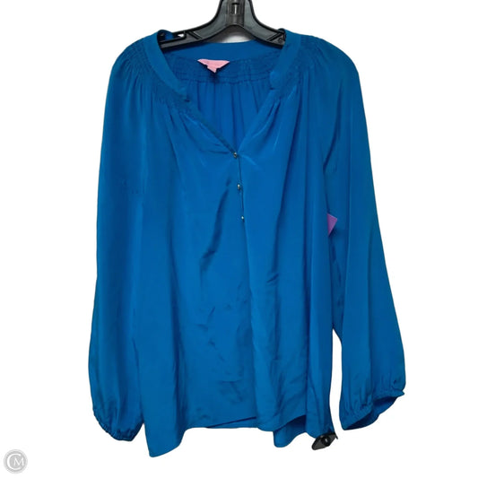 Top Long Sleeve Designer By Lilly Pulitzer In Blue, Size: L