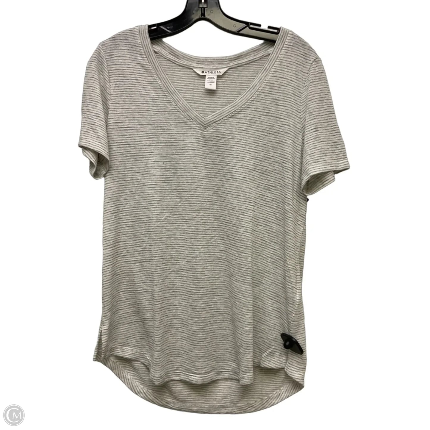 Athletic Top Short Sleeve By Athleta In Striped Pattern, Size: M