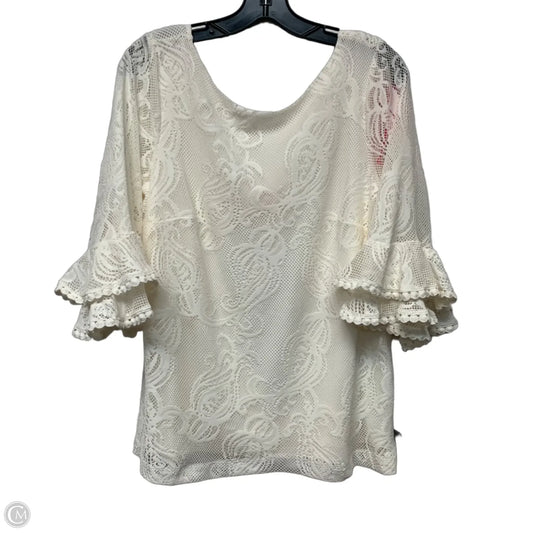 Top 3/4 Sleeve Designer By Lilly Pulitzer In White, Size: L