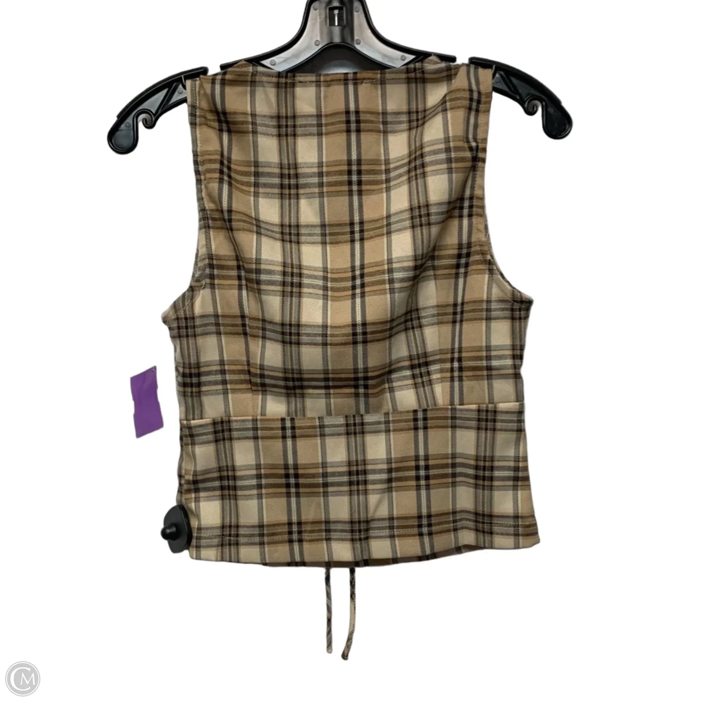 Top Sleeveless By Lulus In Plaid Pattern, Size: S