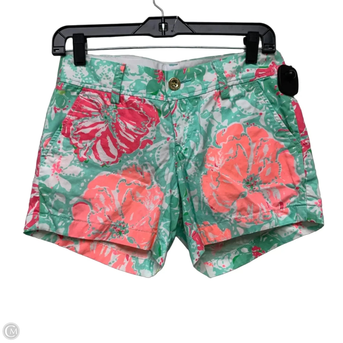 Shorts Designer By Lilly Pulitzer In Green & Pink, Size: 0
