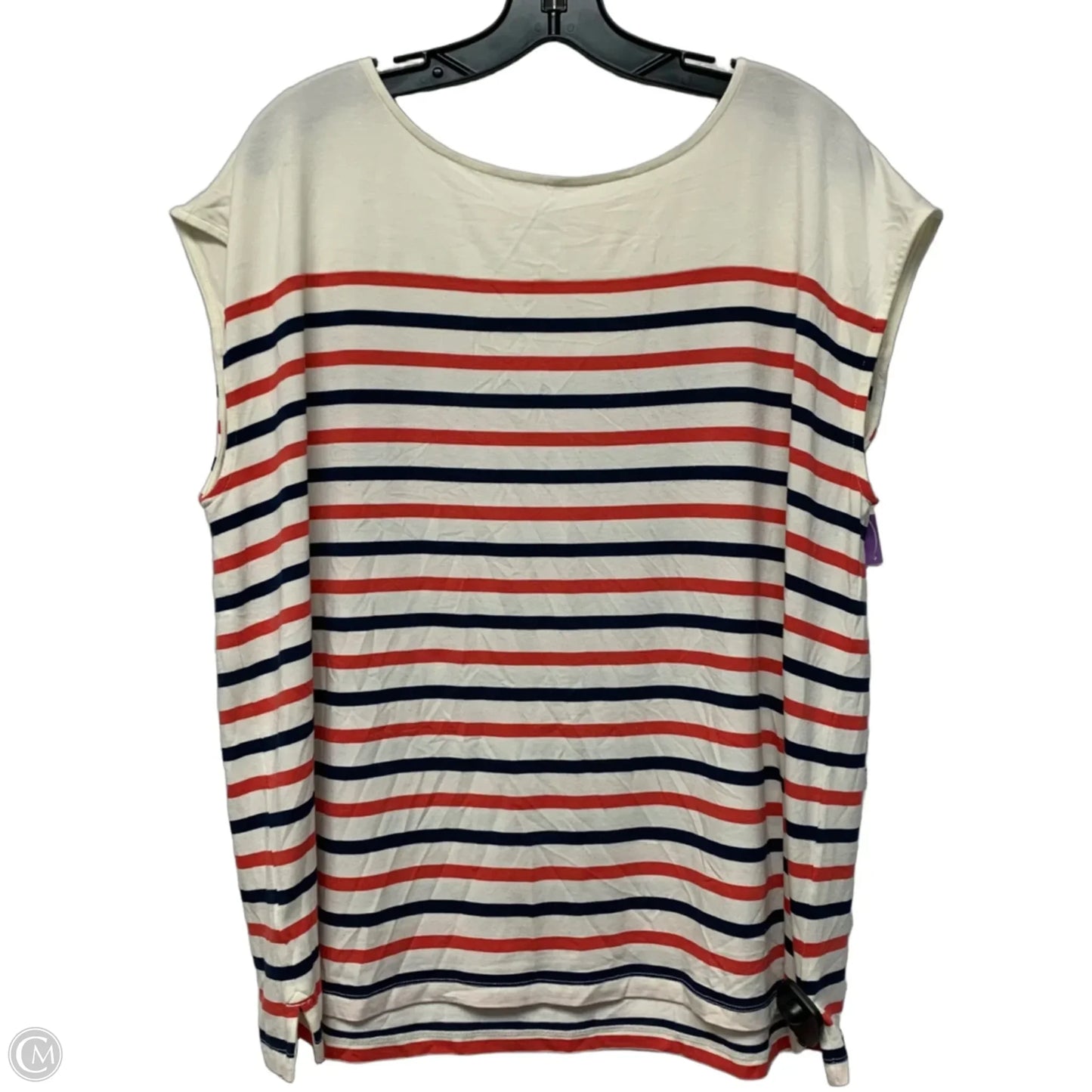 Top Short Sleeve By Lou And Grey In Striped Pattern, Size: L