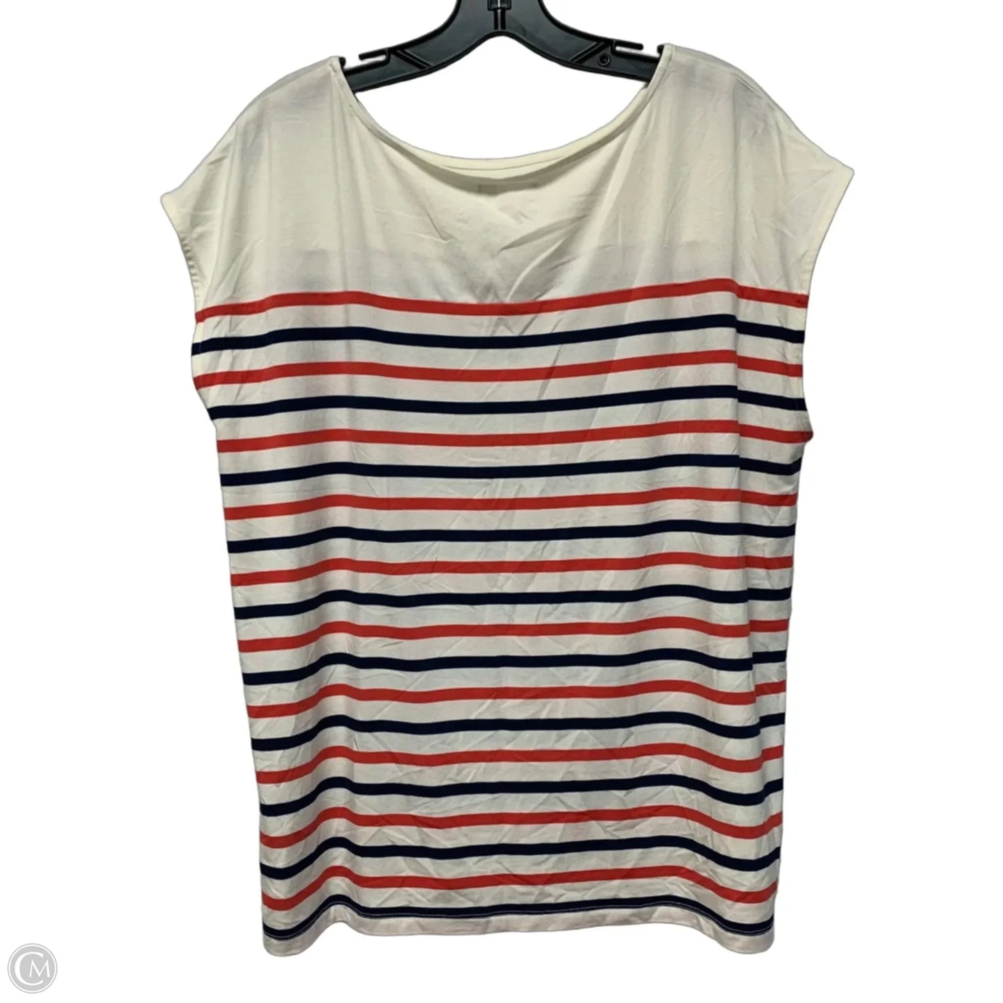 Top Short Sleeve By Lou And Grey In Striped Pattern, Size: L