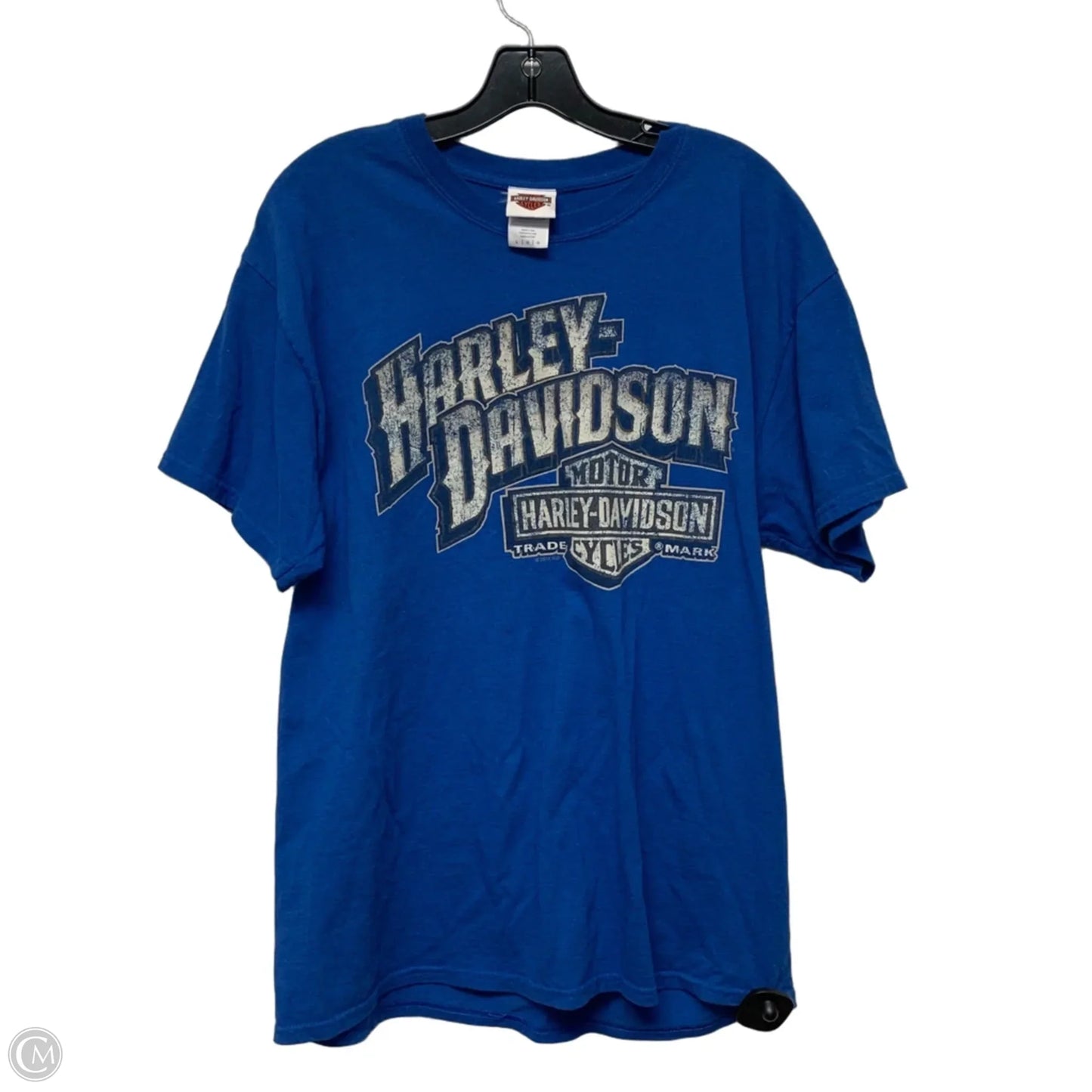 Top Short Sleeve By Harley Davidson In Blue, Size: L