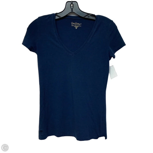Top Short Sleeve Designer By Lilly Pulitzer In Navy, Size: Xxs