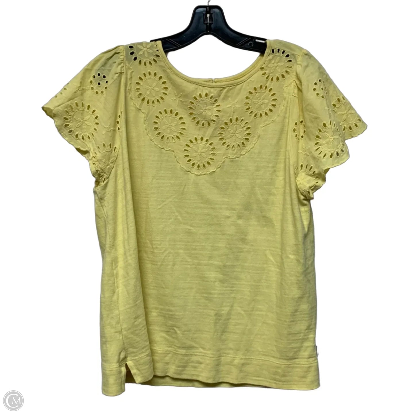 Top Short Sleeve By Loft In Yellow, Size: Xl