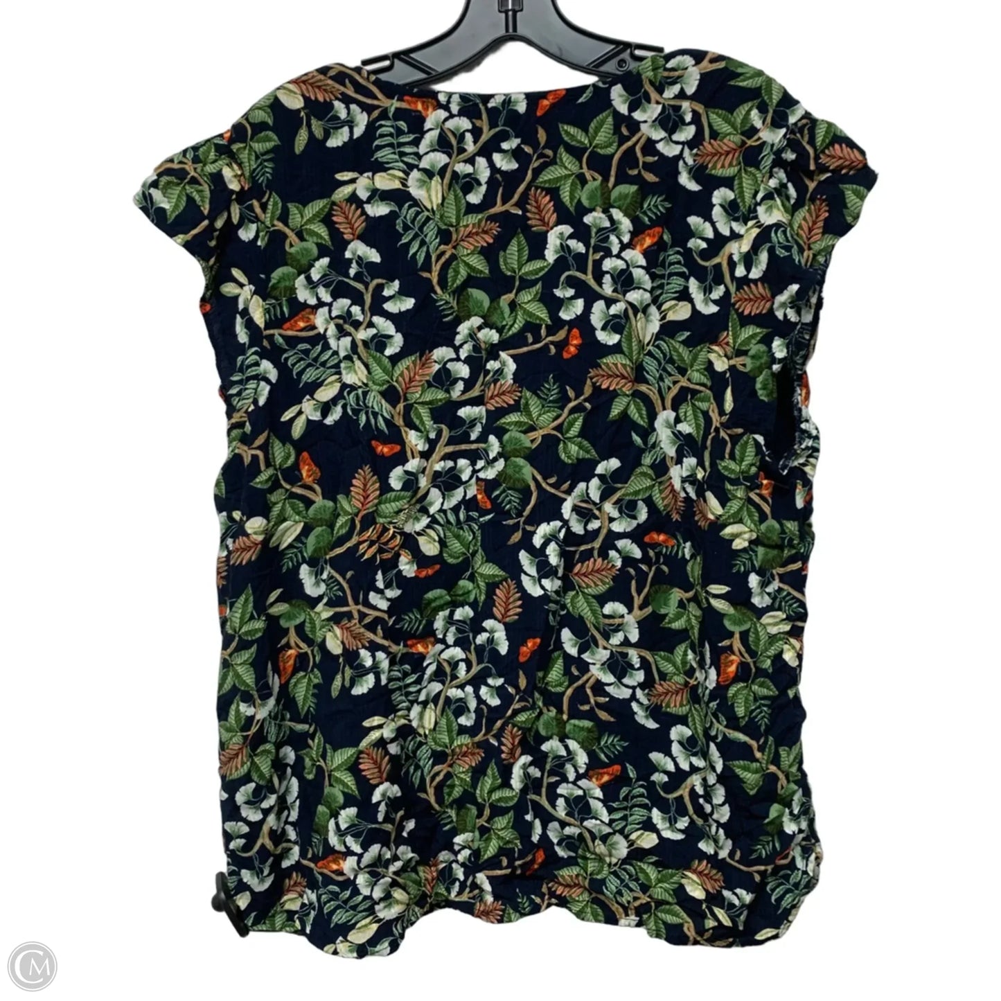 Top Short Sleeve By Loft In Blue & Green, Size: Xl