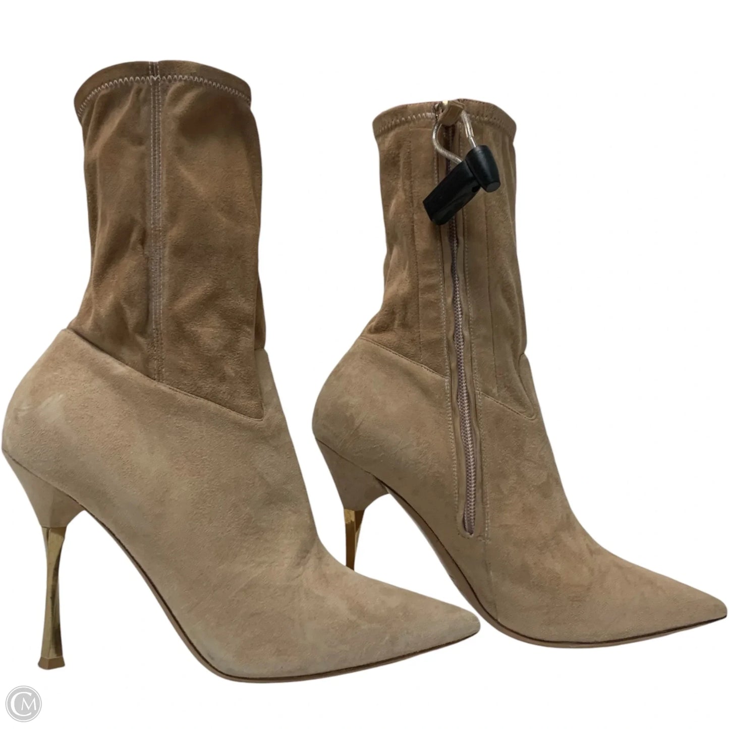 Boots Luxury Designer By Valentino-garavani In Beige, Size: 8