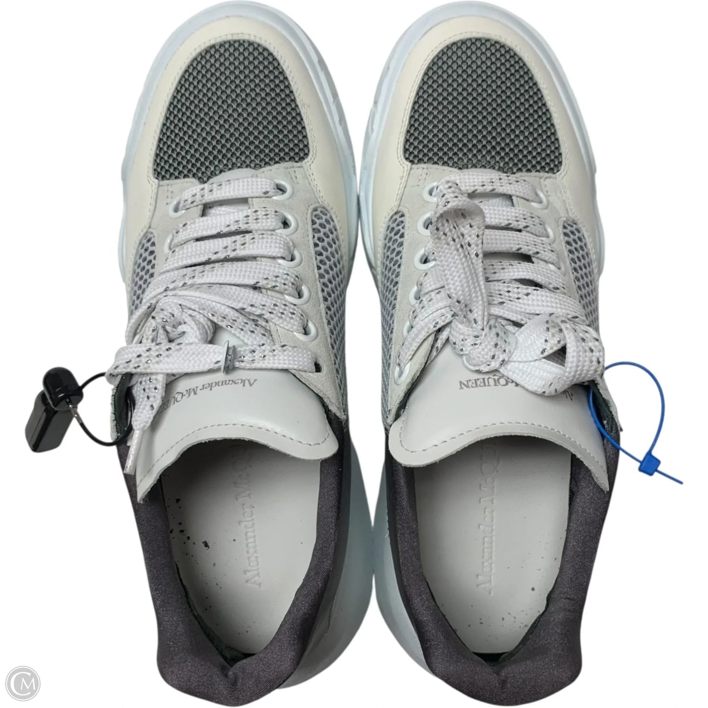 Shoes Luxury Designer By Alexander Mcqueen In Grey & White, Size: 11