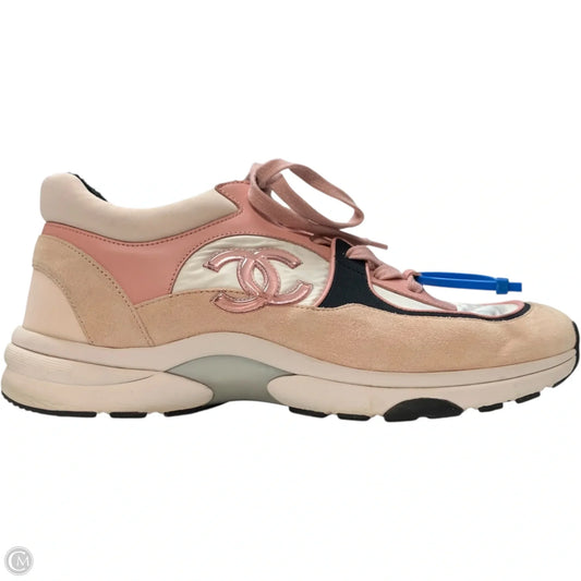 Shoes Luxury Designer By Chanel In Pink & White, Size: 11