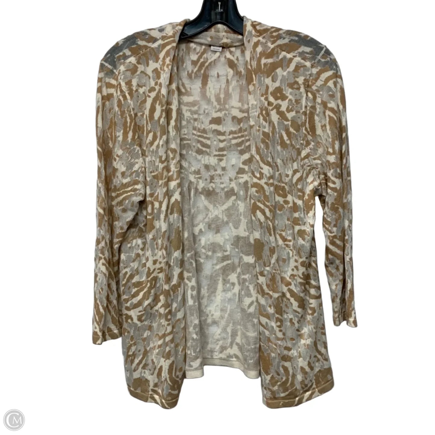 Cardigan By Chicos In Tan & White, Size: L